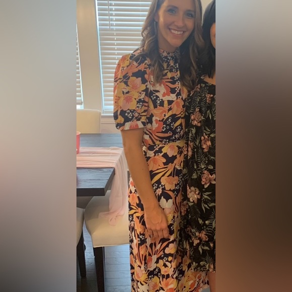 JULIA JORDAN
​Floral Mockneck Midi A-Line Dress Size 2 - Picture 4 of 4